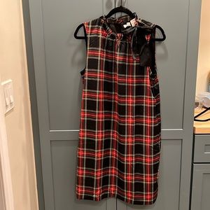 J Crew Factory Bowneck Tartan Lined Dress